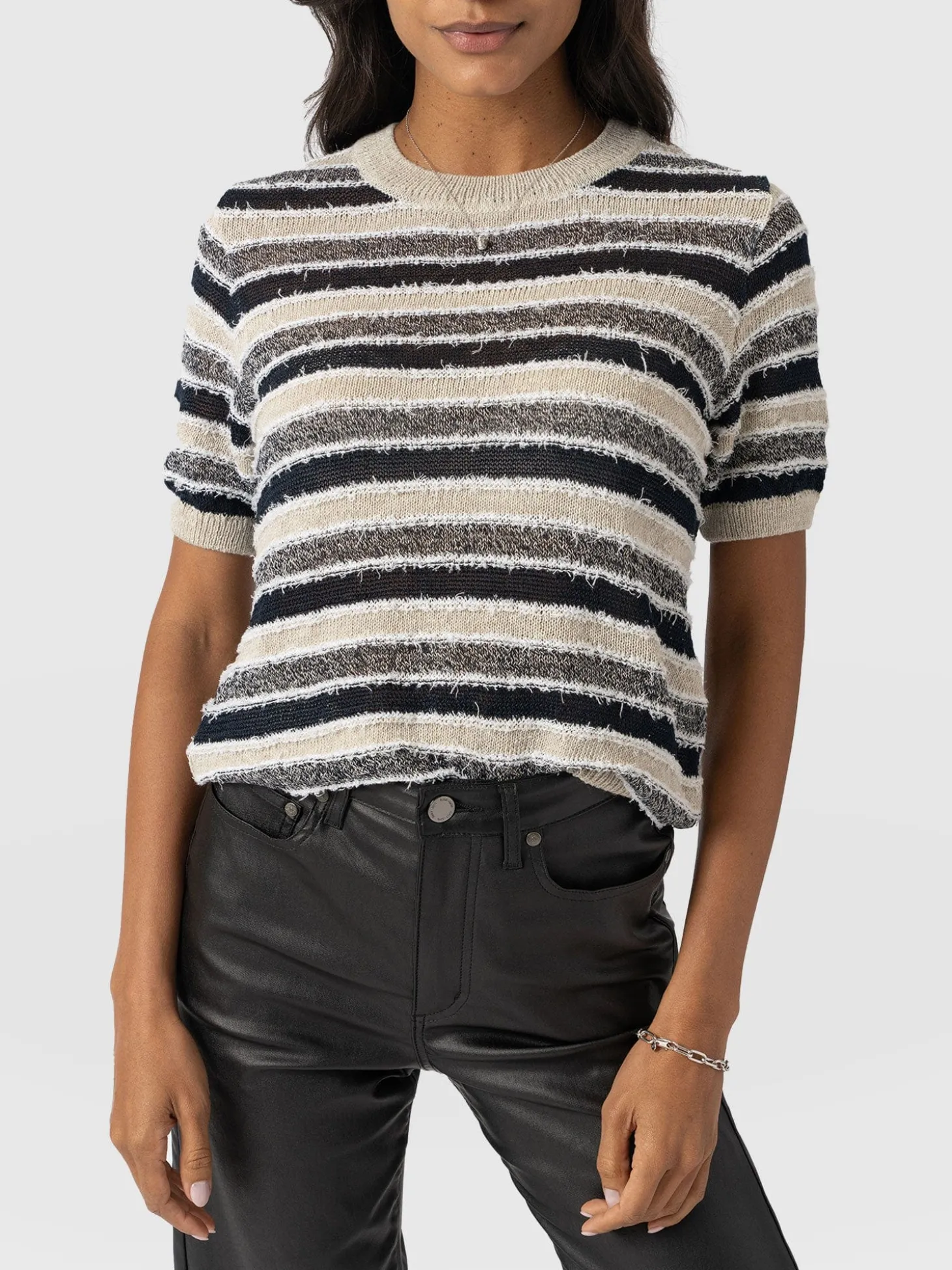 Fearne Knit Tee - Blue Stripe