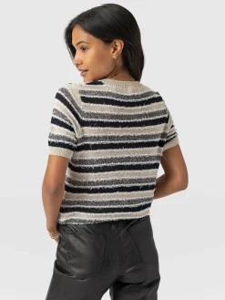 Fearne Knit Tee - Blue Stripe