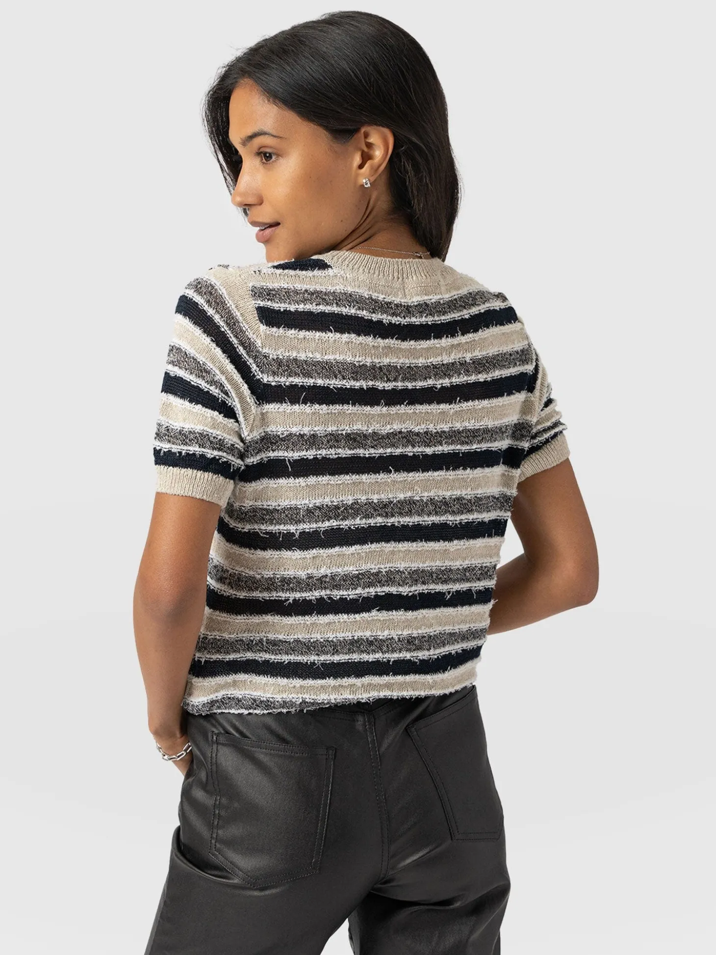 Fearne Knit Tee - Blue Stripe