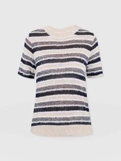 Fearne Knit Tee - Blue Stripe