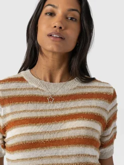 Fearne Knit Tee - Rust Stripe