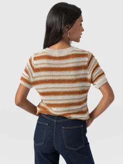 Fearne Knit Tee - Rust Stripe