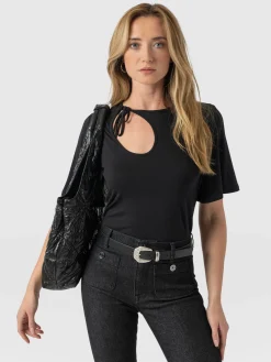 Freya Tie Tee - Black