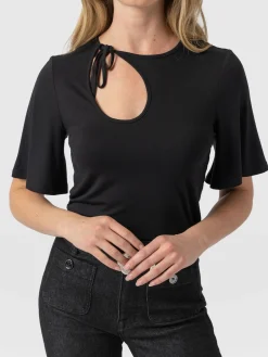 Freya Tie Tee - Black