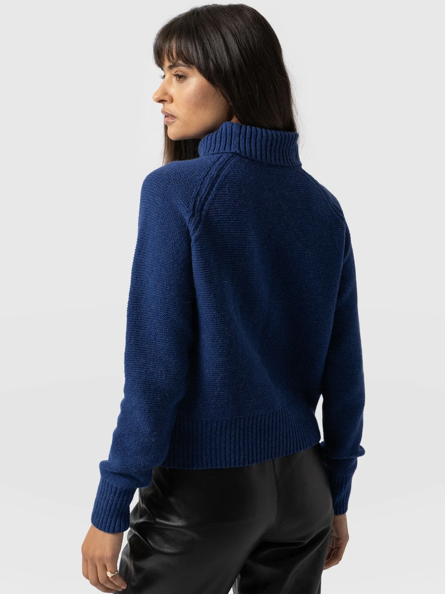 Glen Cable Knit Sweater - Blue