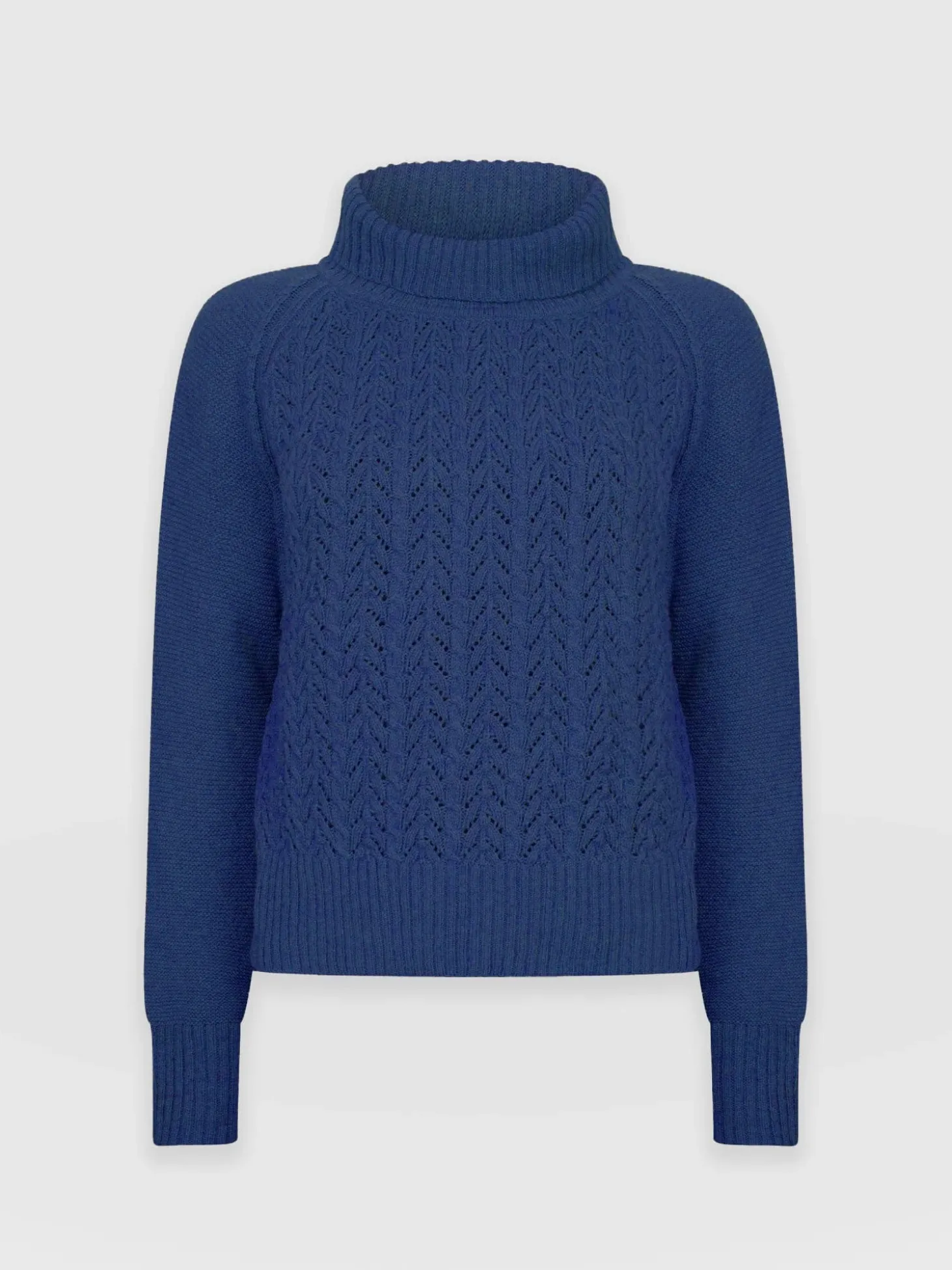 Glen Cable Knit Sweater - Blue