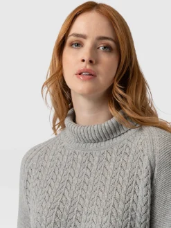 Glen Cable Knit Sweater - Grey