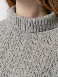 Glen Cable Knit Sweater - Grey