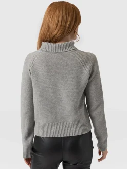 Glen Cable Knit Sweater - Grey