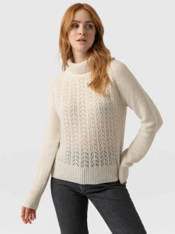 Glen Cable Knit Sweater - Cream