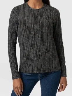 Glen Crew Neck Tee - Grey/Black