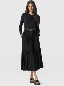 Greenwich Dress Long Sleeve - Black