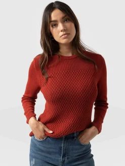 Honeycomb Rib Sweater - Amber
