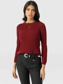 Honeycomb Rib Sweater - Burgundy