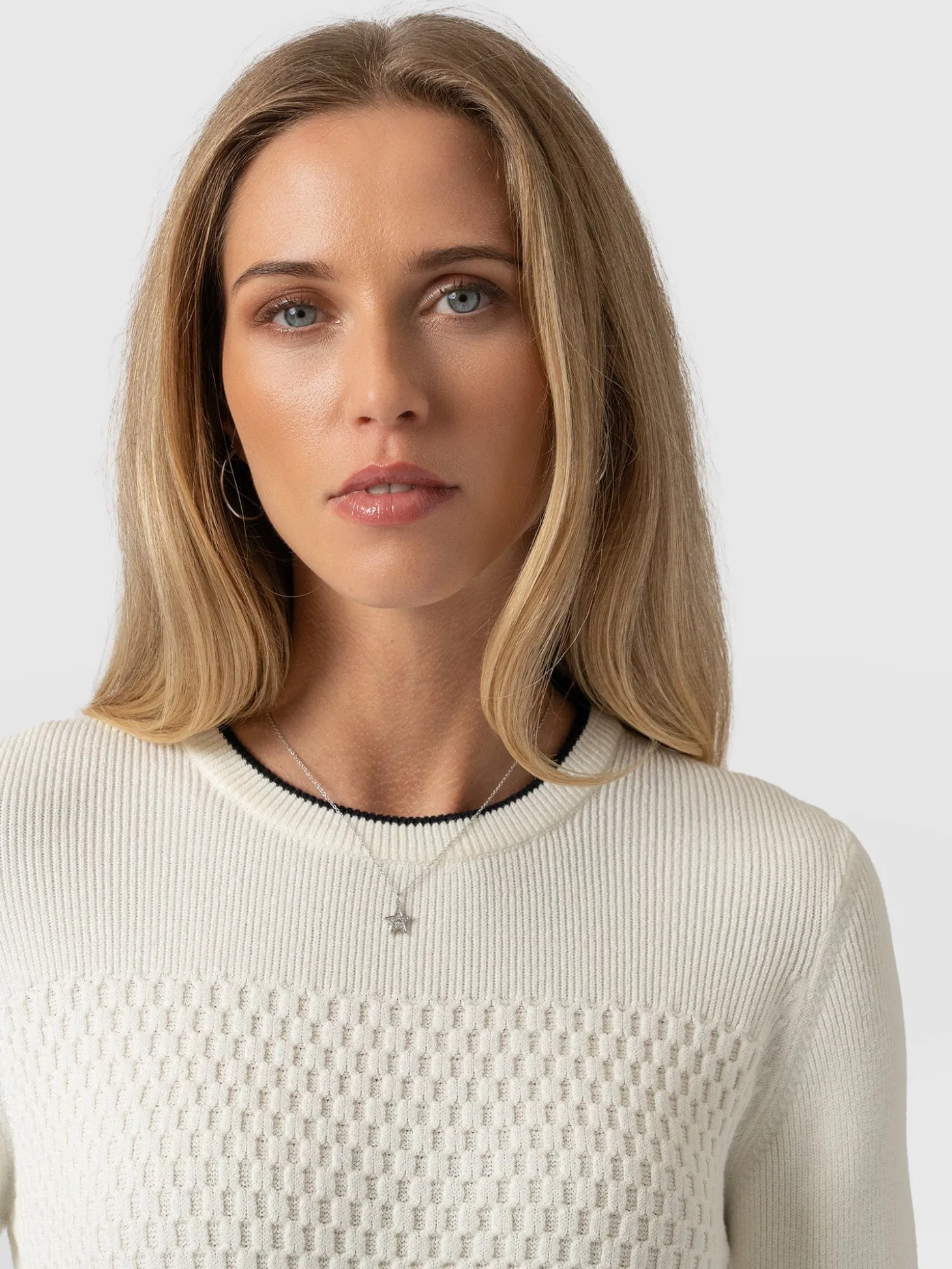 Honeycomb Rib Sweater - Cream
