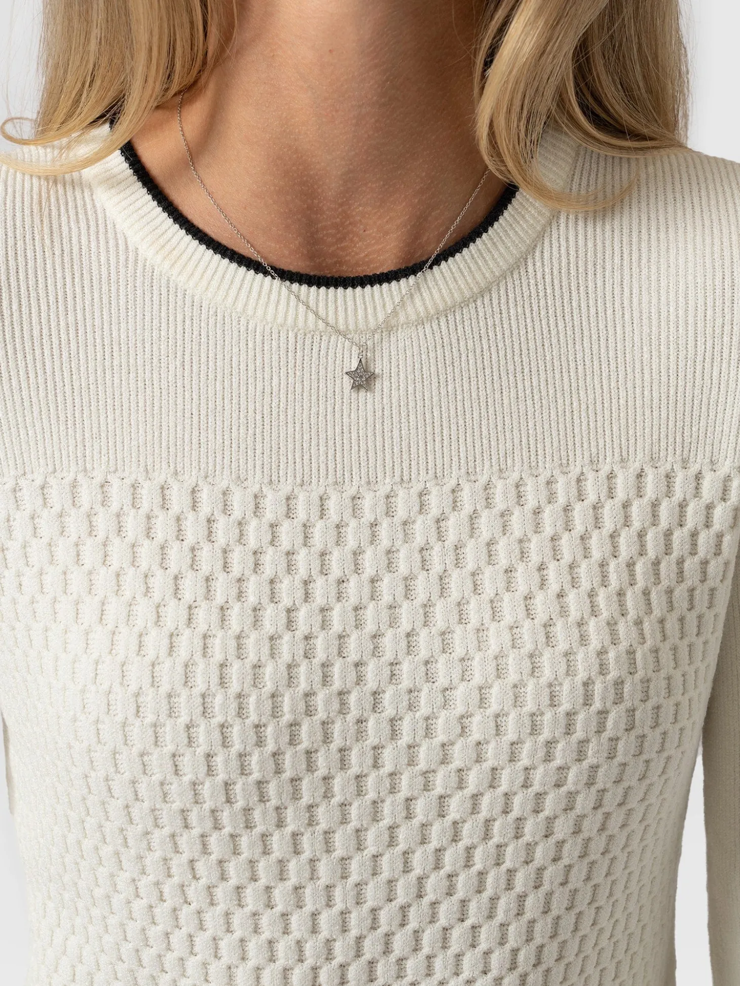 Honeycomb Rib Sweater - Cream