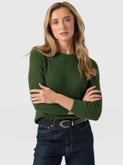 Honeycomb Rib Sweater - Green