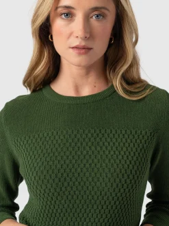 Honeycomb Rib Sweater - Green