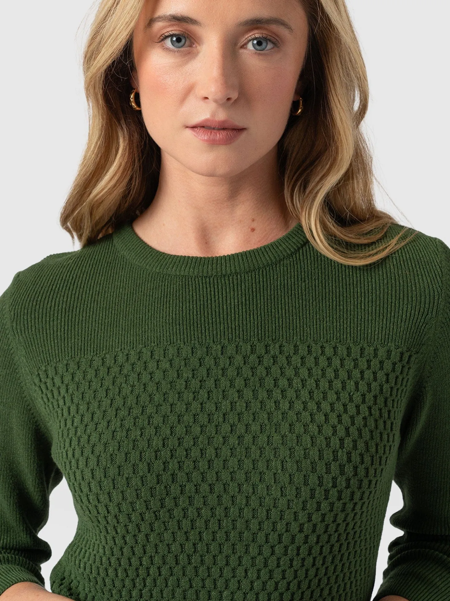 Honeycomb Rib Sweater - Green
