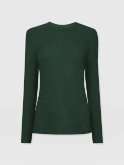 Honeycomb Rib Sweater - Green