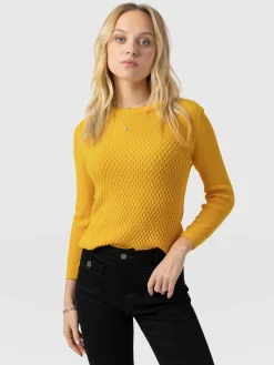 Honeycomb Rib Sweater - Yellow