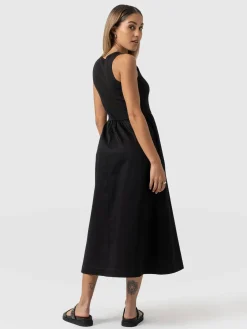 Ivy Full Skirt Sleeveless Dress - Black