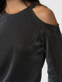 Jasna Cold Shoulder Tee - Silver