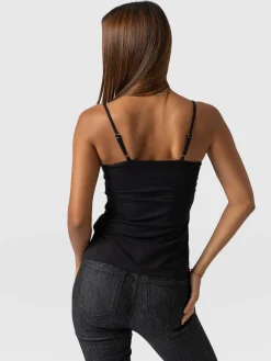 Jersey Lace Cami - Black