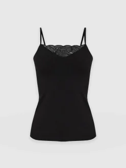 Jersey Lace Cami - Black