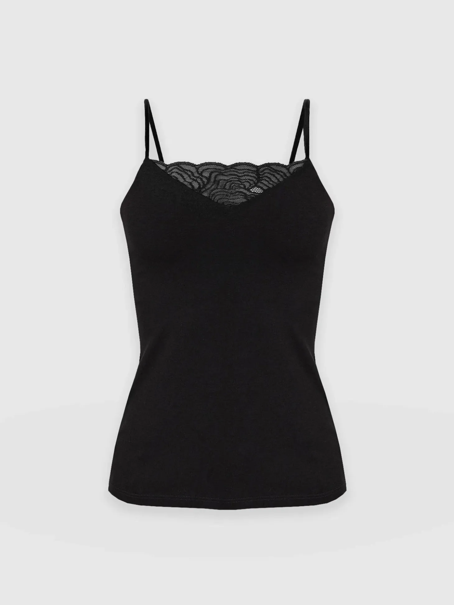 Jersey Lace Cami - Black