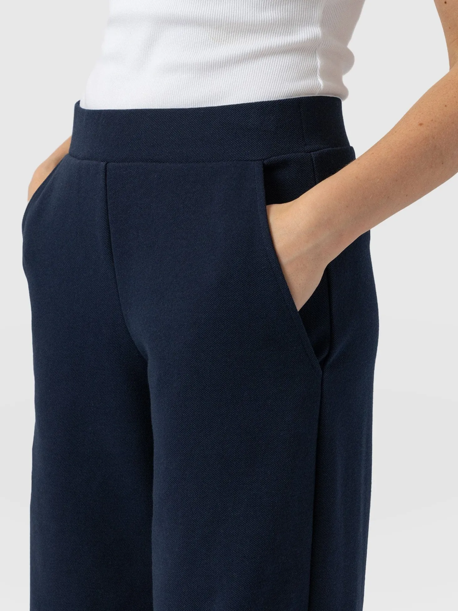 Keller Wide Leg Pant - Navy Twill