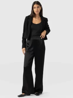 Langley Wide Leg Pant - Black