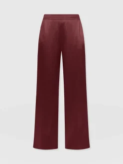 Langley Wide Leg Pant - Maroon