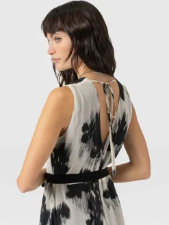 Lexi High Low Dress - White Fade Floral