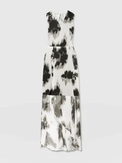 Lexi High Low Dress - White Fade Floral