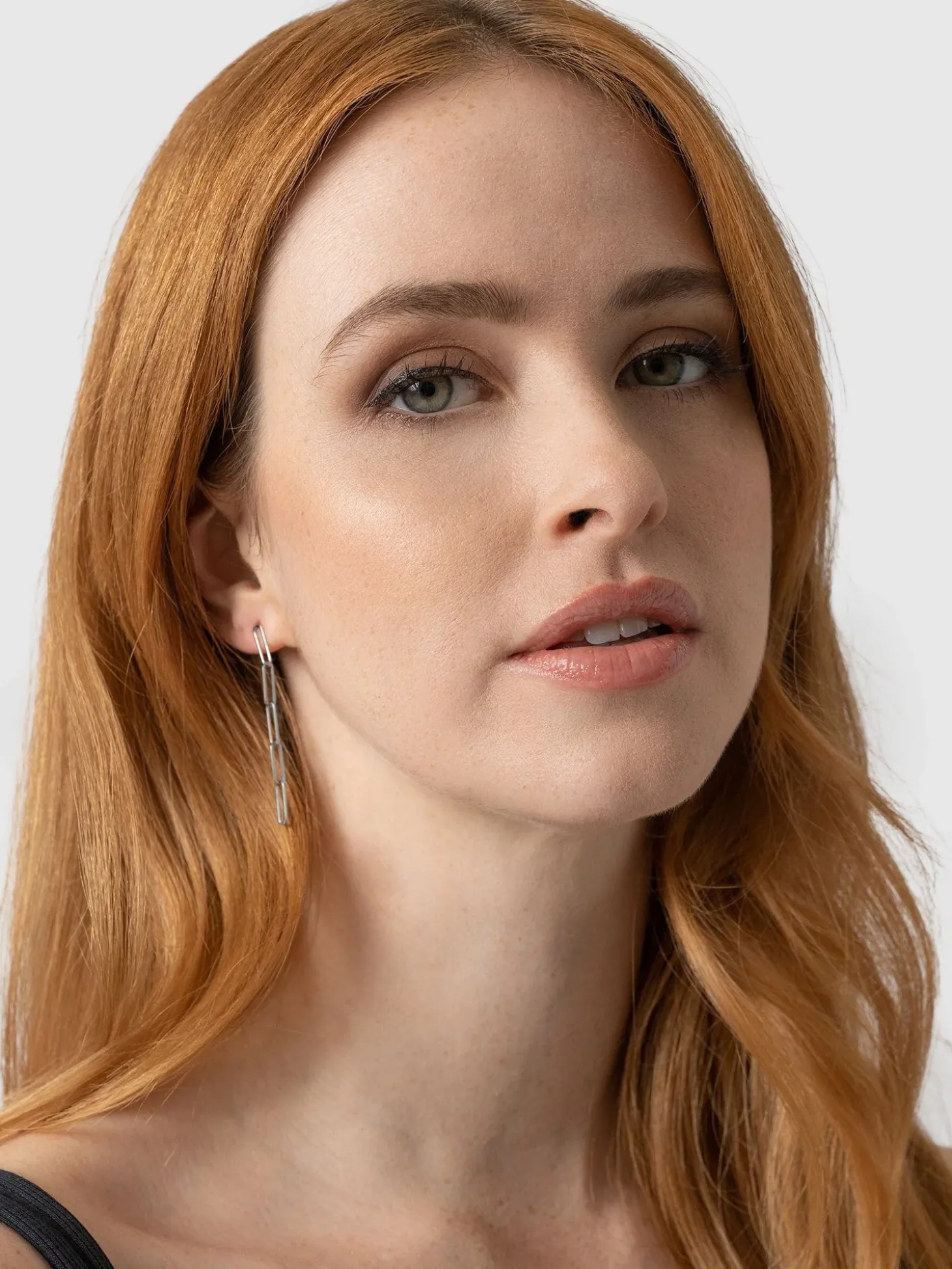 Link Chain Drop Earrings - Silver