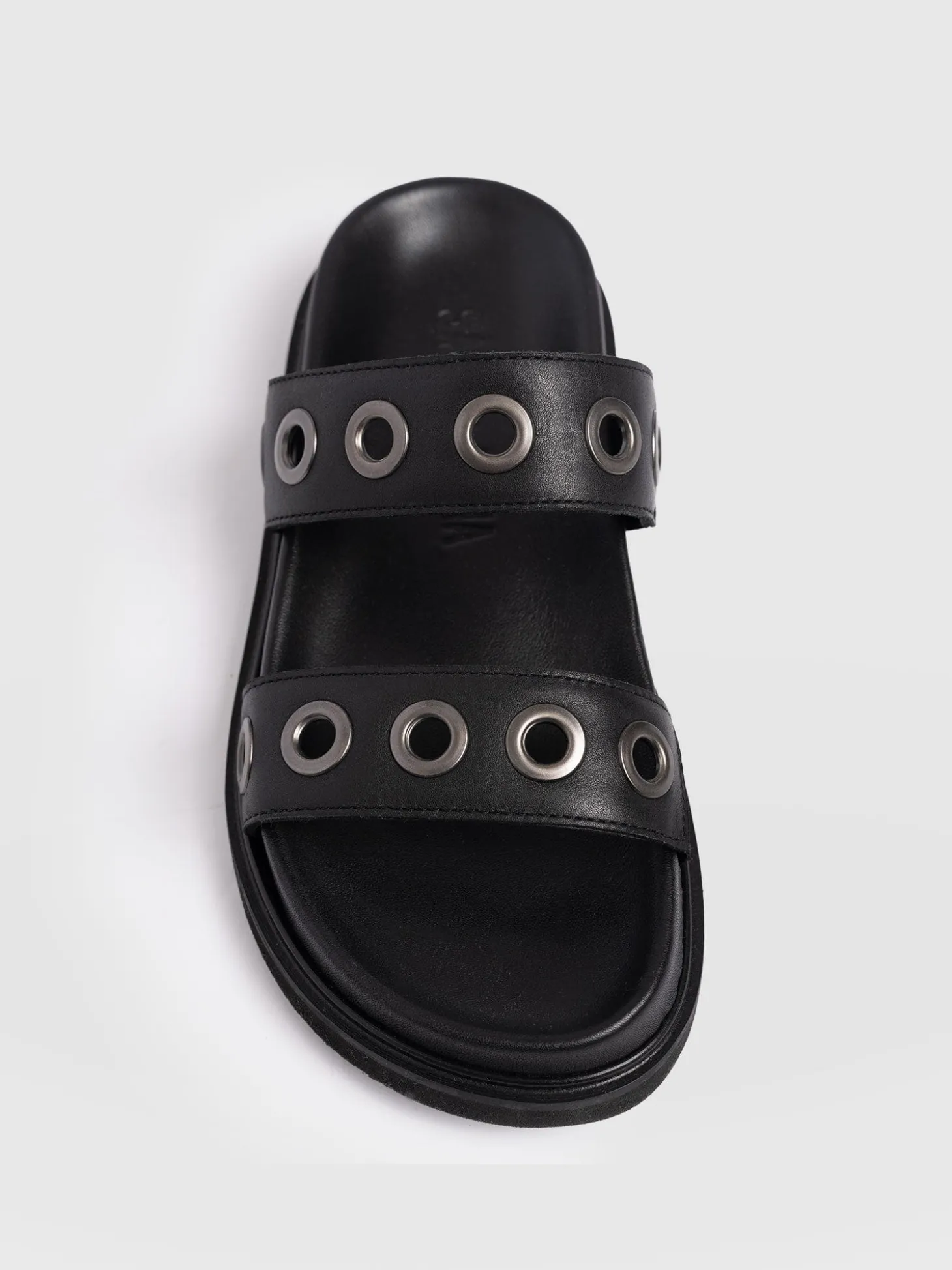 Madison Eyelet Slides - Black