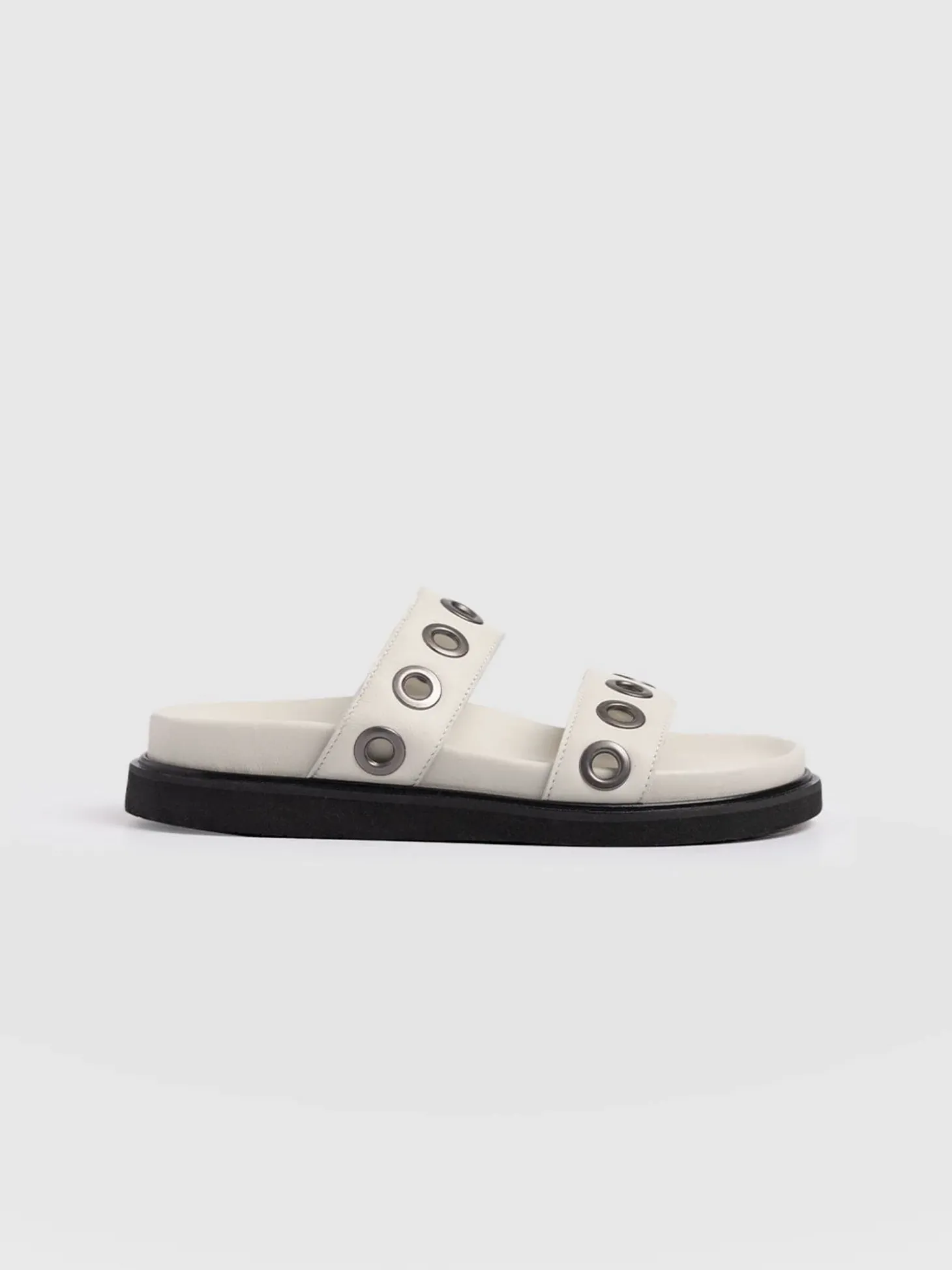 Madison Eyelet Slides - Cream