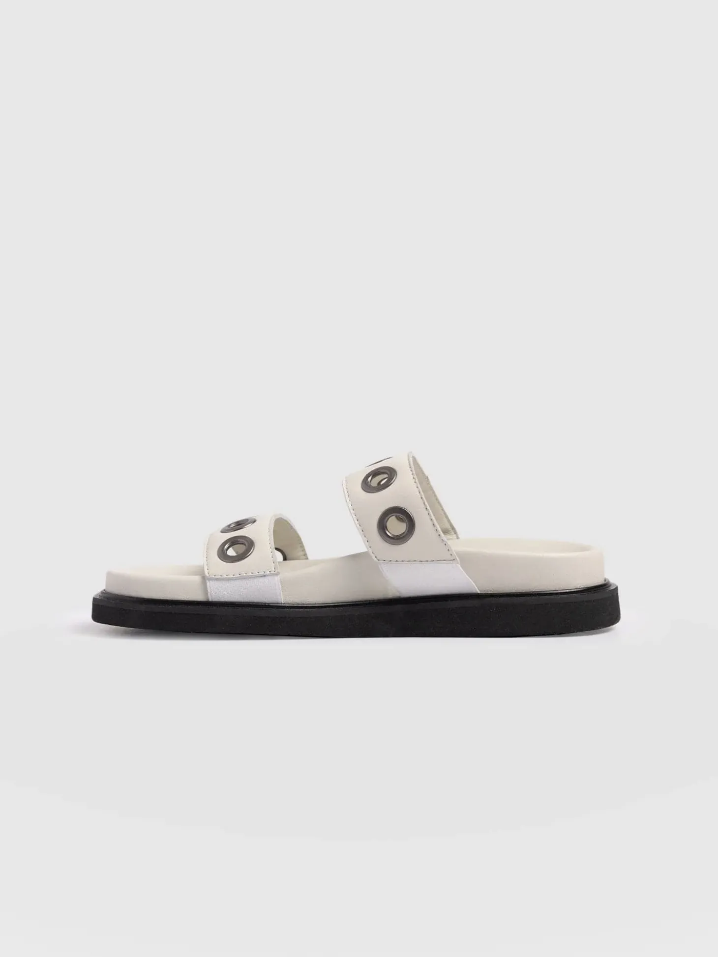 Madison Eyelet Slides - Cream