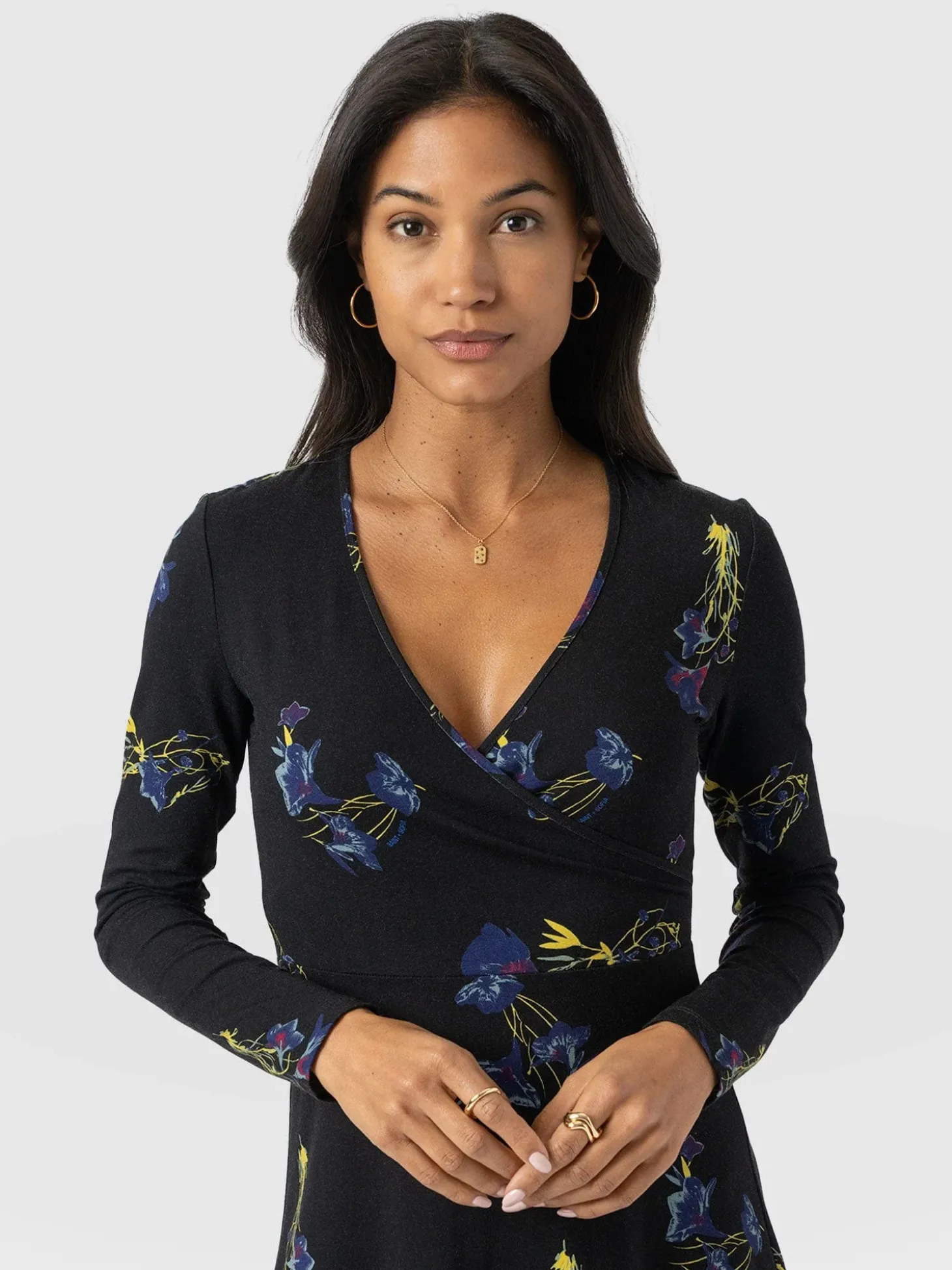 Maggie Wrap Midi Dress - Blue Lily Gardens