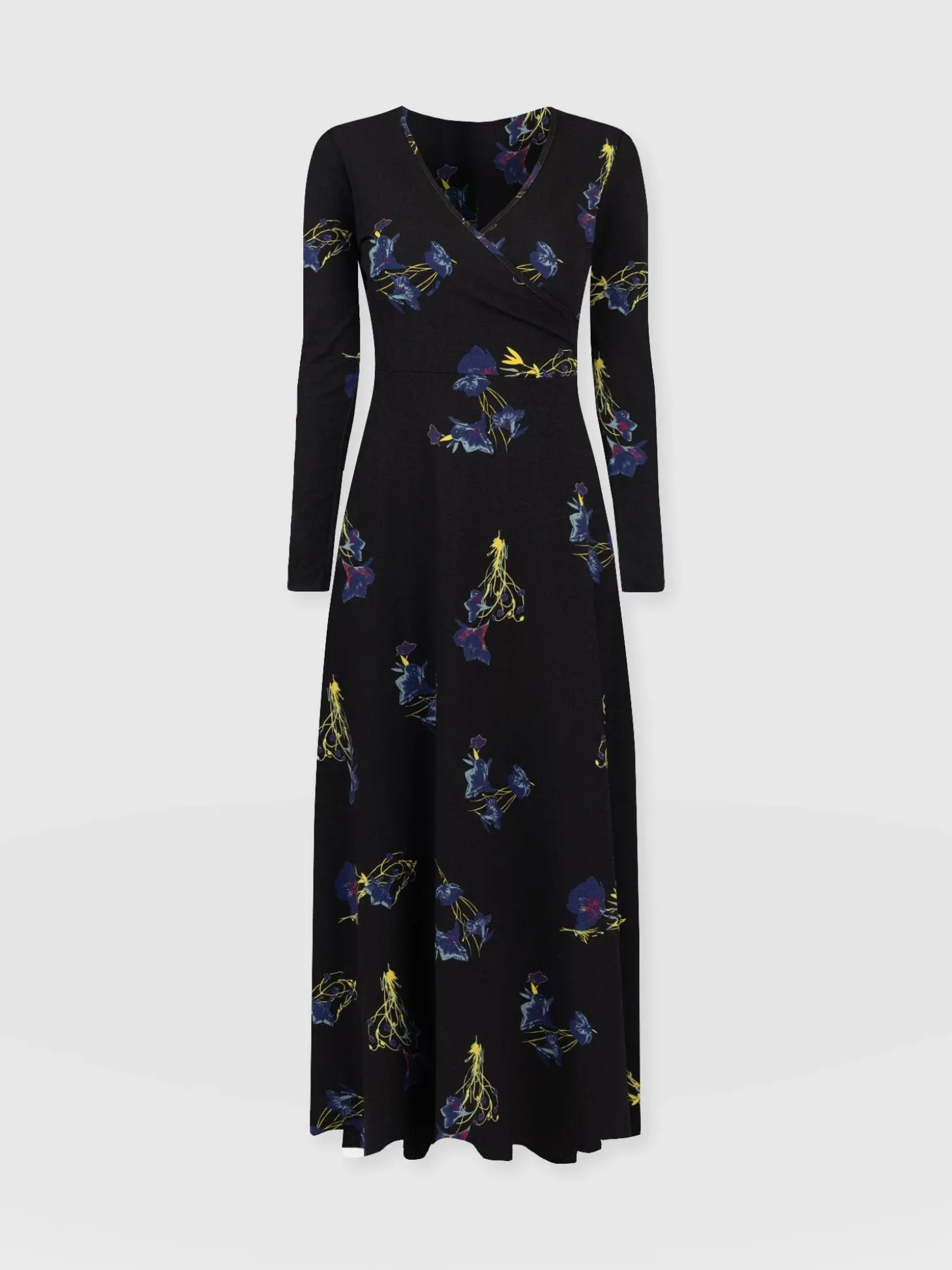 Maggie Wrap Midi Dress - Blue Lily Gardens