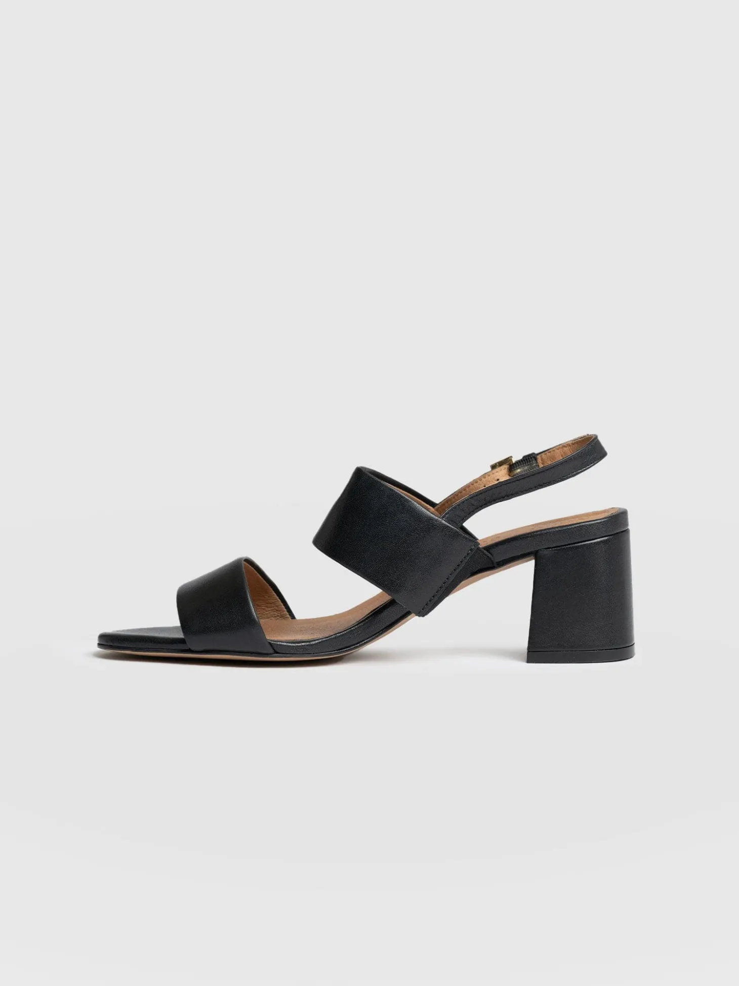Maida Block Heeled Mules - Black