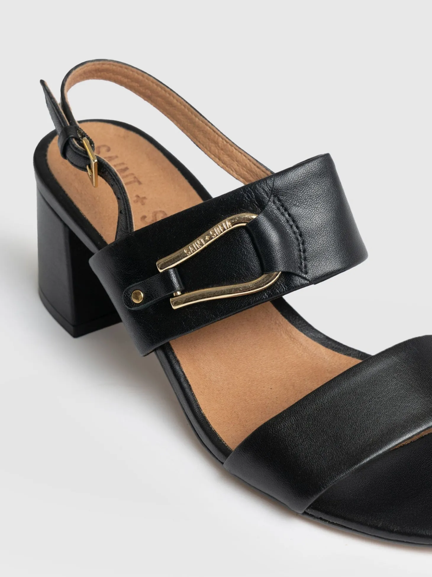 Maida Block Heeled Mules - Black