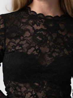 Miranda Lace Tee - Black