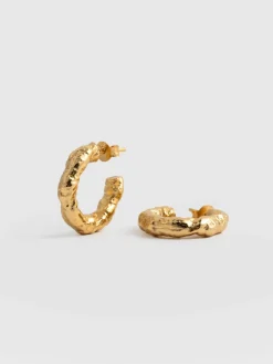 Molten Hoop Earrings - Gold