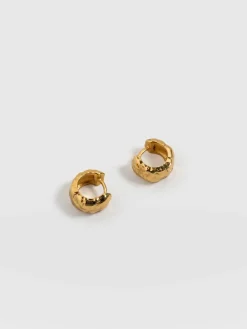 Molten Huggie Earrings - Gold