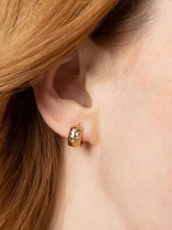 Molten Huggie Earrings - Gold