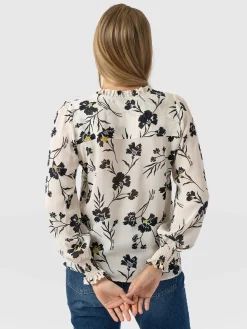 Olivia Blouse - White Spring Floral