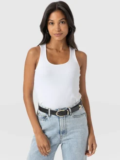 Olivia Rib Vest - White