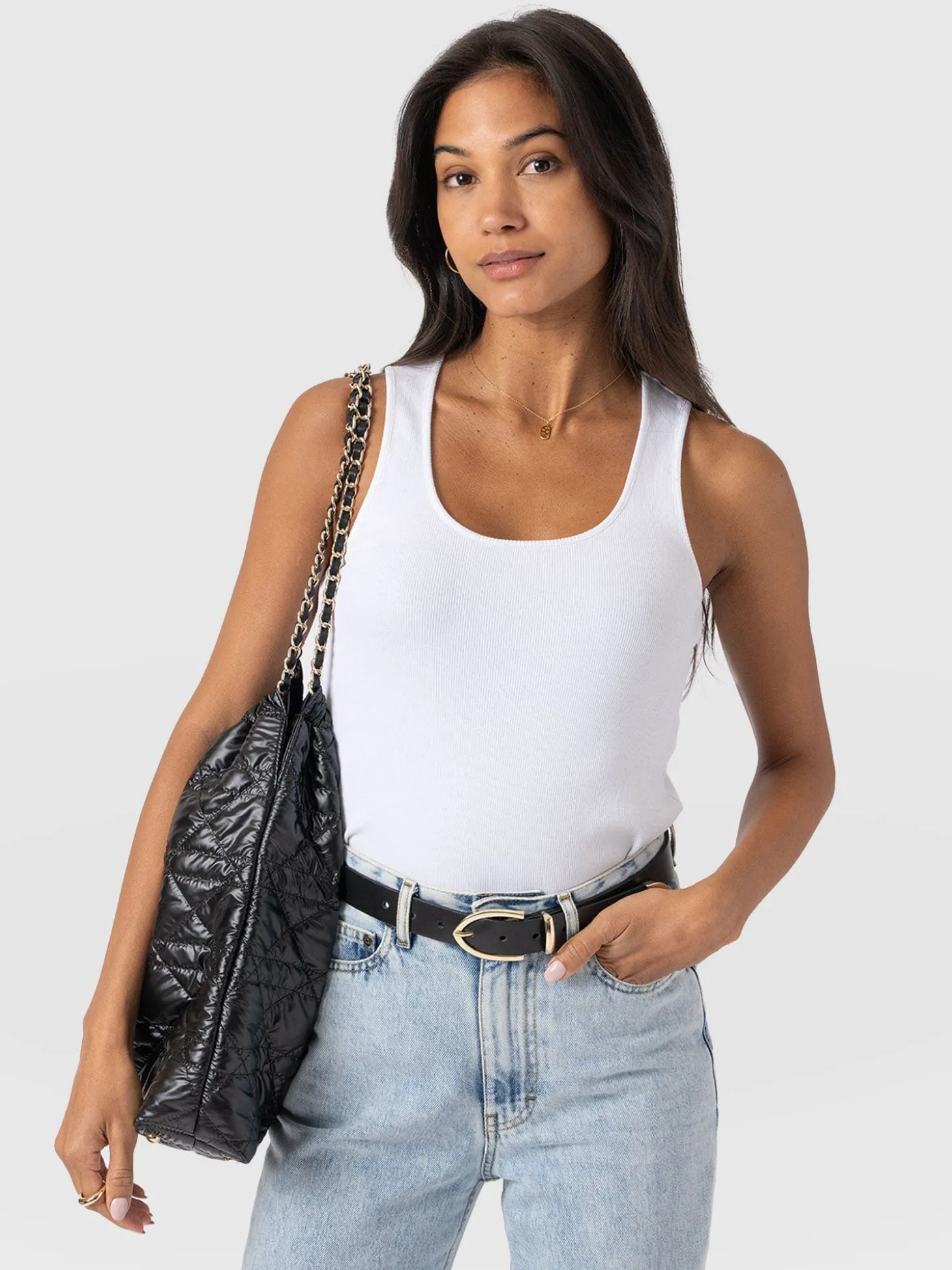 Olivia Rib Vest - White
